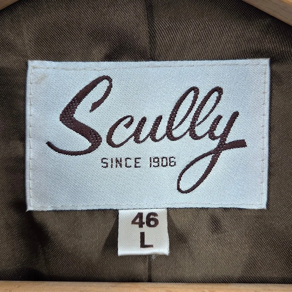 Scully‎ Genuine Leather Western Blazer Jacket Brown Mens 46L Cowboy Yoke